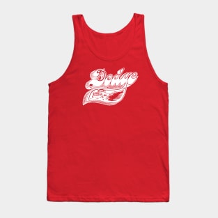 Vintage Dodge Pick-Up Art (White on Red) Tank Top